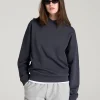 Charcoal Dreamwingstee Velquira Relaxed Crewneck Sweatshirt Minimal Drop Shoulder Fit