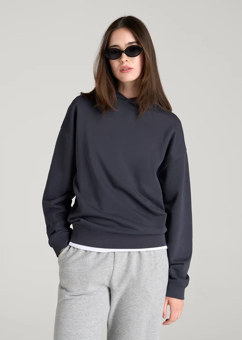 Charcoal Dreamwingstee Velquira Relaxed Crewneck Sweatshirt Minimal Drop Shoulder Fit