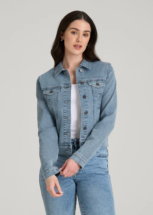Light Blue Dreamwingstee Zevoria Classic Denim Jacket Fitted Button Front Style