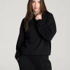 Midnight Black Dreamwingstee Zelmora Oversized Pullover Hoodie Clean Relaxed Fit