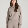 Stone Beige Dreamwingstee Zenvora Quarter Zip Pullover Relaxed Raglan Sleeve Fit